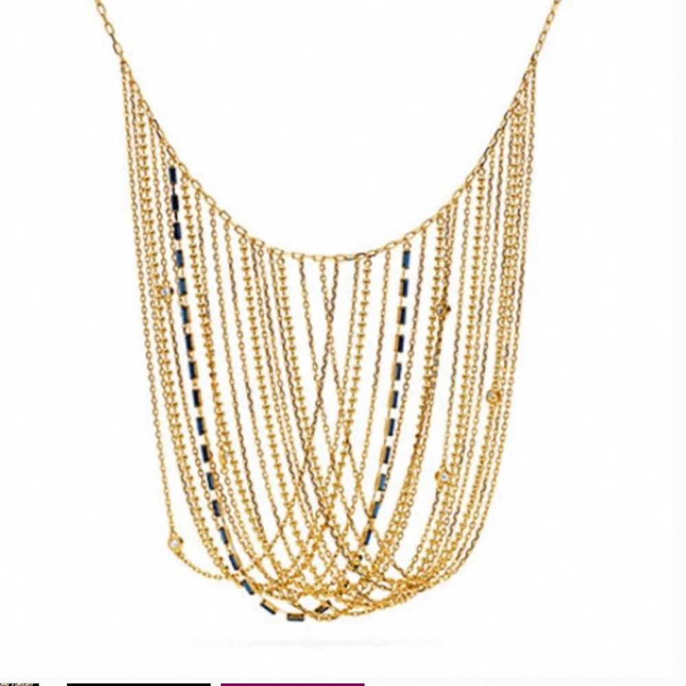 Coach Gold Multi Chain Waterfall Bib Necklace
